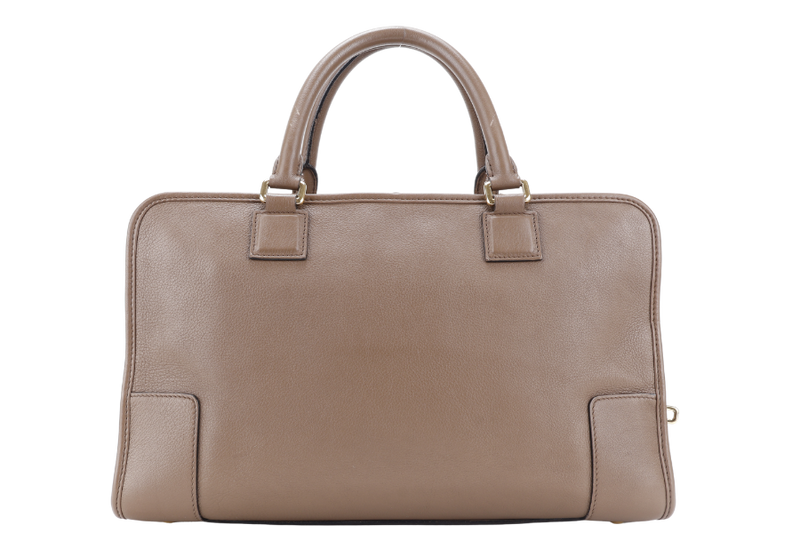 LOEWE AMAZONIA LARGE BROWN SMOOTH CALF LEATHER WITH KEYS AND LOCK