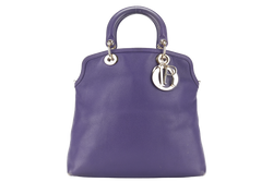 CHRISTIAN DIOR GRANVILLE PURPLE CALF LEATHER GOLD HARDWARE 17-BO-0173 WITH DUST COVER AND STRAPS