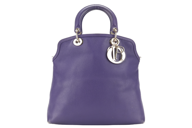CHRISTIAN DIOR GRANVILLE PURPLE CALF LEATHER GOLD HARDWARE 17-BO-0173 WITH DUST COVER AND STRAPS