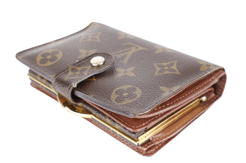 LOUIS VUITTON M61674 PORTEFEUILLE VIENNOIS WALLET GOLD HARDWARE WITH DUST COVER AND BOX