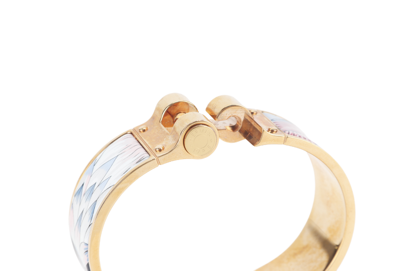 HERMES CHARNIERE BRACELET GM SIZE GOLD HARDWARE WITH DUST COVER AND BOX