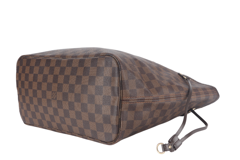 LOUIS VUITTON NEVERFULL MM DAMIER EBENE CANVAS GOLD HARDWARE SP0122 NO DUST COVER