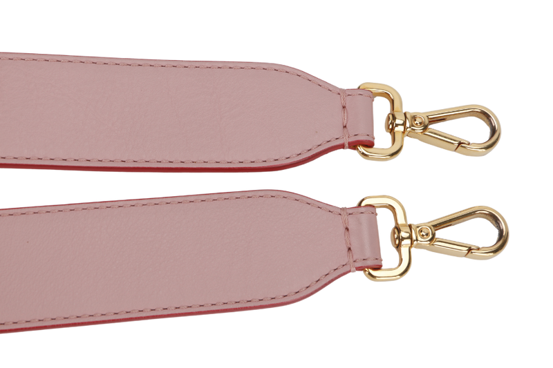 FENDI BAG STRAP PASTEL PINK-YELLOW CALF LEATHER GOLD HARDWARE WITH DUST COVER