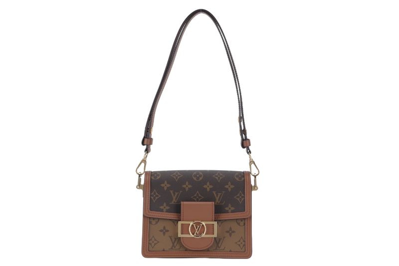 LOUIS VUITTON DAUPHINE MINI REVERSE (M45959) MONOGRAM CANVAS WITH SLING, DUST COVER AND BOX