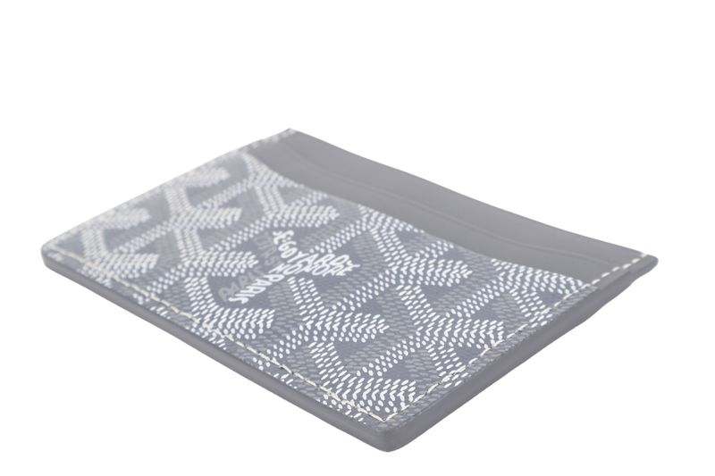 GOYARD SAINT-SULPICE CARD WALLET GREY COLOR WITH BLACK COLOR HEART SHAPE WITH DUST COVER AND BOX