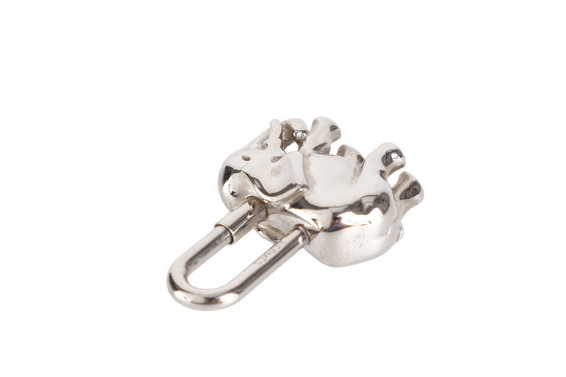 HERMES SILVER ELEPHANT LOCK WITH BOX