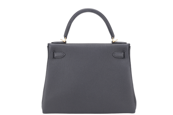 HERMES KELLY 28 BLACK TOGO BRUSHED GOLD HARDWARE STAMP K (YEAR 2025) WITH STRAPS, KEYS & LOCK , TWILLY, DUST COVER AND BOX