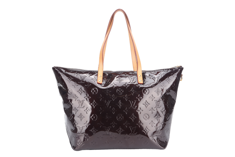 LOUIS VUITTON M93589 BELLEVUE GM AMARANTE VERNIS LEATHER GOLD HARDWARE WITH DUST COVER