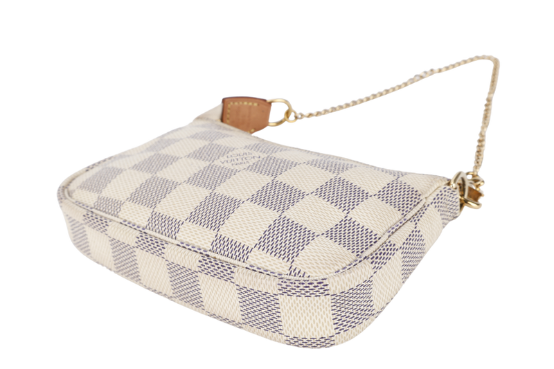 LOUIS VUITTON N58010 MINI POCHETTE DAMIER AZUR CANVAS GOLD HARDWARE