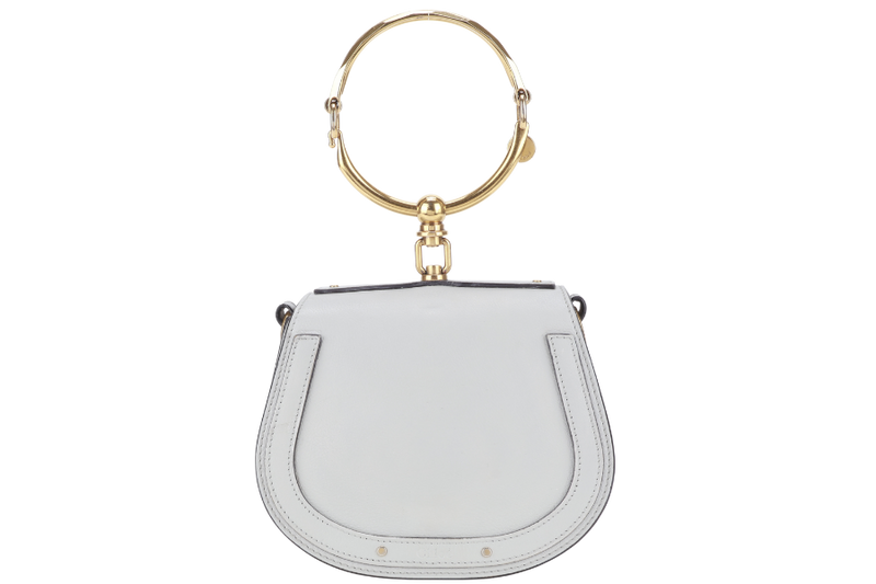 CHLOE NILE BRACELET SHOULDER BAG ETAIN CALF LEATHER GOLD HARDWARE WITH DUST COVER AND STRAPS