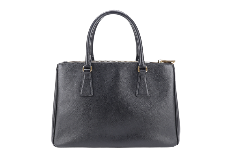 PRADA BLACK GALLERIA SMALL SAFFIANO LEATHER GOLD HARDWARE WITH STRAPS NO DUST COVER