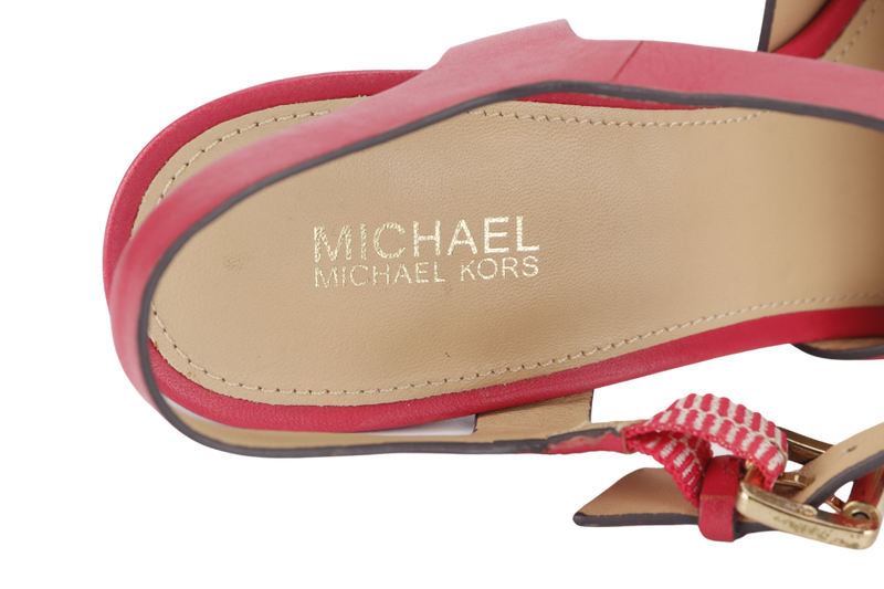 MICHAEL KORS FLOWER HEELS PINK LEATHER SIZE 6M