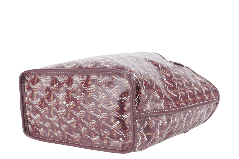 GOYARD ANJOU MINI BAG BURGUNDY COLOR WITH BIG ORANGE HEART SHAPE WITH DUST COVER