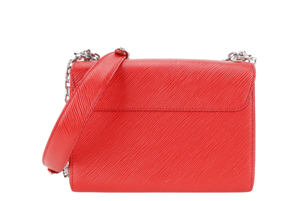 LOUIS VUITTON M50523 TWIST MM RED MEDIUM EPI LEATHER SILVER HARDWARE WITH DUST COVER