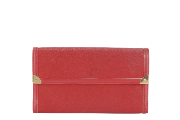 LOUIS VUITTON SARAH WALLET RED CALF LEATHER GOLD HARDWARE