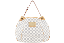 LOUIS VUITTON N55215 GALLIERA PM DAMIER AZUR CANVAS HOBO BAG GOLD HARDWARE WITH DUST COVER