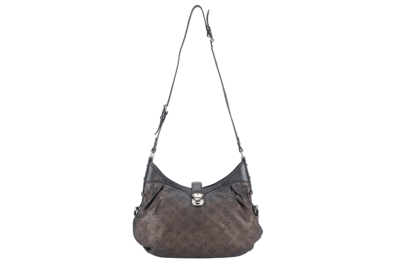 LOUIS VUITTON MAHINA BAG METALLIC BRONZE LEATHER SILVER HARDWARE NO DUST COVER