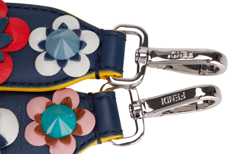 FENDI FLORAL STRAP YOU SILVER HARDWARE, WITH DUST COVER