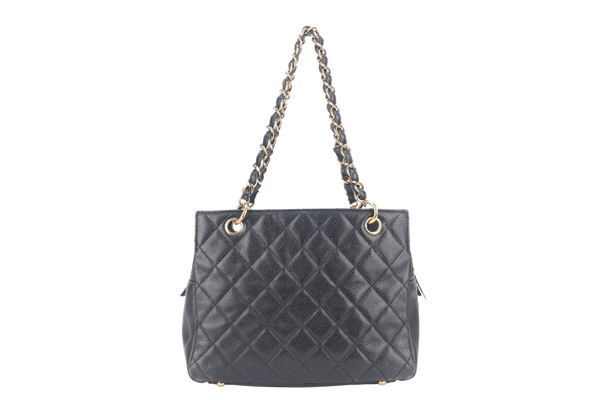 CHANEL PST BLACK CAVIAR LEATHER GOLD HARDWARE (1319xxxx) WITH CARD NO DUST COVER