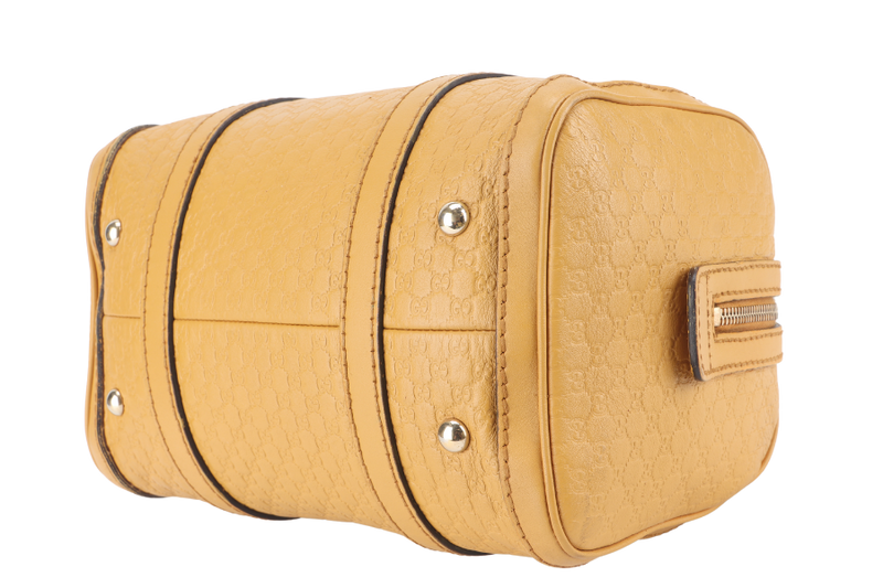 GUCCI MICROGUCCISSIMA JOY BOSTON BAG MUSTARD YELLOW LEATHER GOLD HARDWARE NO DUST COVER