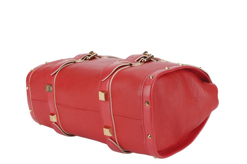 LOUIS VUITTON SUHALI L'EPANOUI GM GERANIUM RED LEATHER GOLD HARDWARE