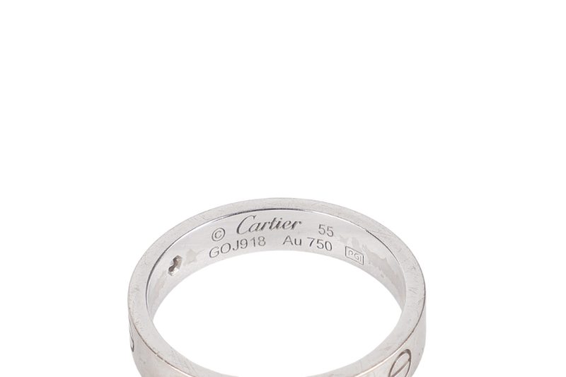 CARTIER LOVE RING WITH SINGLE DIAMOND 18K WG SIZE 55 GOJ918 5.4G WITH BOX