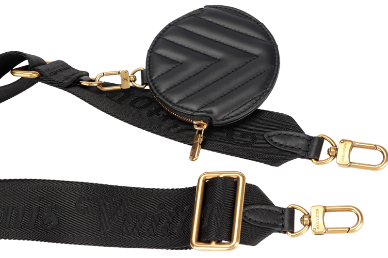 Louis Vuitton New Wave Multi Pochette (M56461) Noir Color, with Strap, Chain, Dust Cover & Box