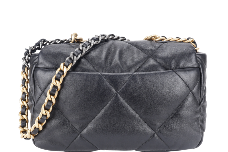CHANEL 19 (PUTHL4TJ) LAMBSKIN GOLD TONE SILVER & RUTHENIUM GOLD HARDWARE WITH DUST COVER