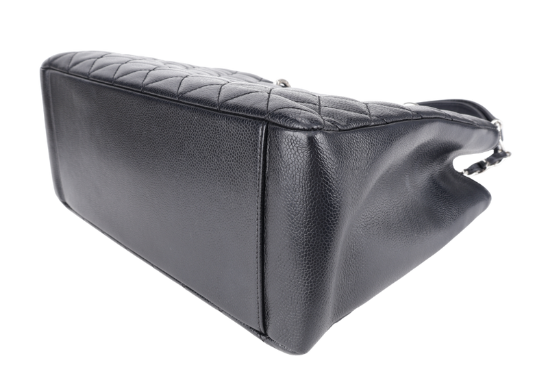 CHANEL GST BLACK CAVIAR LEATHER (2015xxxx) SILVER HARDWARE WITH CARD NO DUST COVER AND NO BOX
