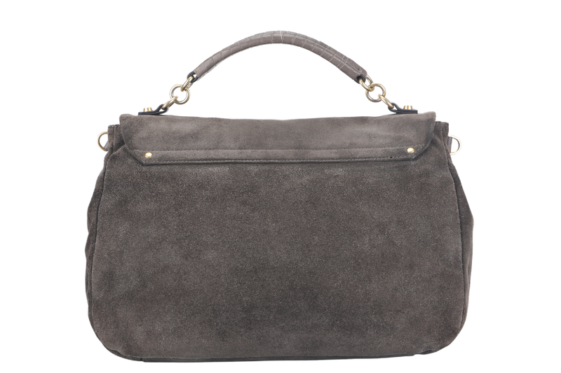 COCCINELLE GRAY COLOR SUEDE 2 WAY USE BAG WITH DUST COVER