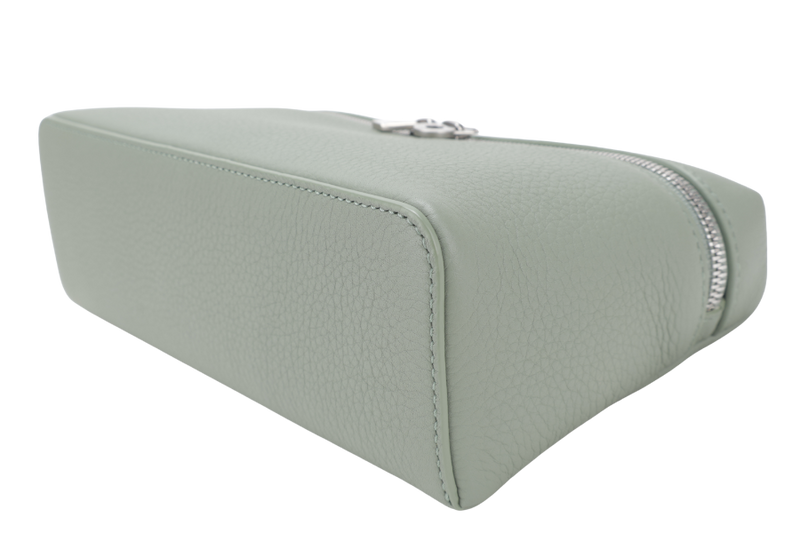 LORO PIANA EXTRA POCKET L19 GRAINED CALFSKIN SAGE BRUSH LEAVES (5OUB) COLOR SILVER HARDWARE WITH DUST COVER AND BOX
