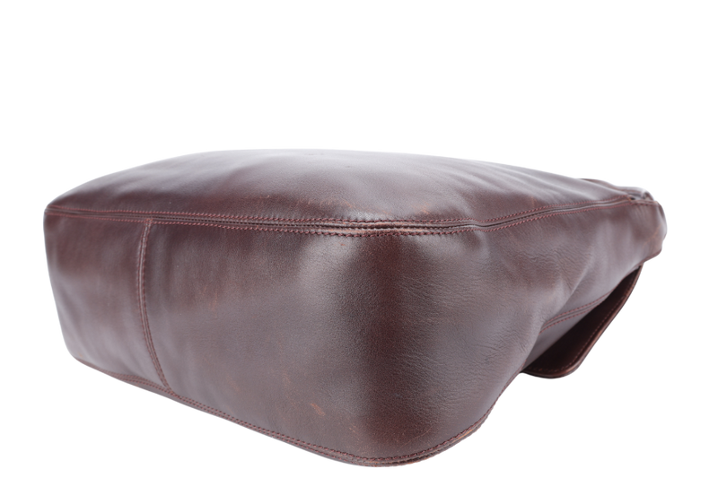 CHANEL VINTAGE DARK BROWN LEATHER HOBO BAG (577xxxx) NO CARD, NO DUST COVER