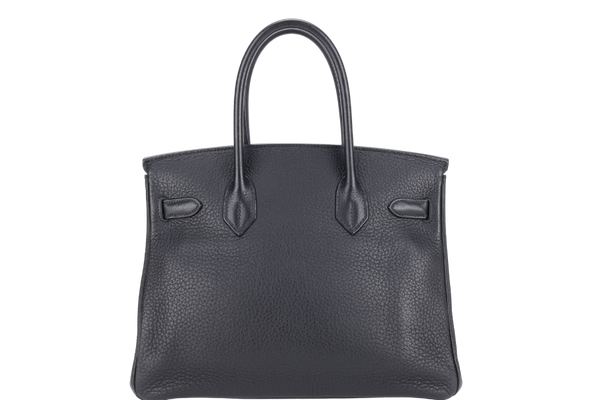 HERMES BIRKIN 30 BLACK CLEMENCE GOLD HARDWARE STAMP M (YEAR 2009) WITH KEYS, LOCK AND DUST COVER