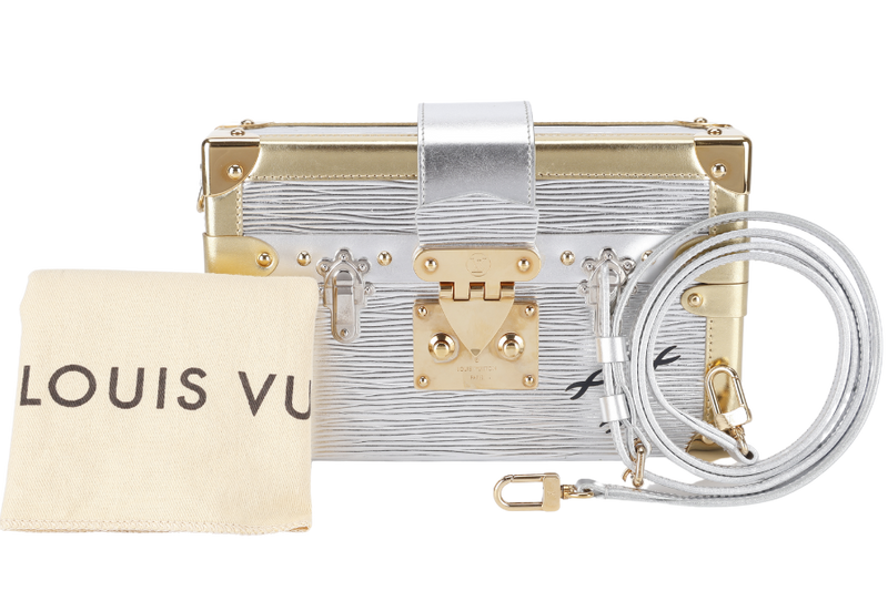 LOUIS VUITTON M50018 EPI PETITE MALLE CROSSBODY BAG GOLD HARDWARE WITH STRAPS AND DUST COVER