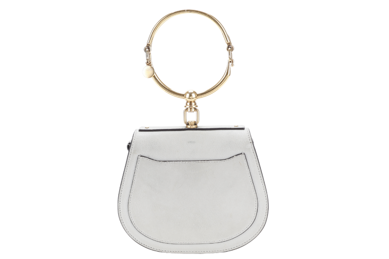 CHLOE NILE BRACELET SHOULDER BAG ETAIN CALF LEATHER GOLD HARDWARE WITH DUST COVER AND STRAPS
