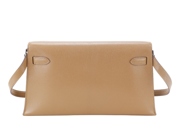 HERMES KELLY ELAN BRONZE DORE CHEVRE LEATHER SILVER HARDWARE STAMP W (YEAR 2024) WITH DUST COVER, BOX AND PAPER BAG
