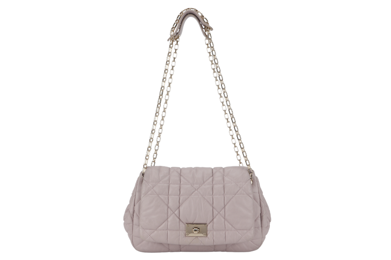 CHRISTIAN DIOR DIOR CANNAGE MILLY LA FORET SMALL (01-BO-0182) PINK LAMBSKIN GOLD HARDWARE WITH DUST COVER