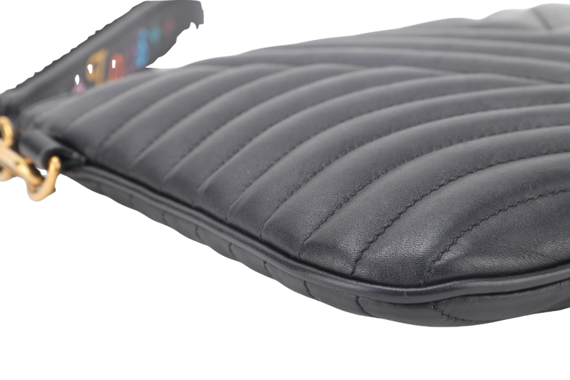 LOUIS VUITTON M63943 NEW WAVE POCHETTE BLACK CALF LEATHER WITH DUST COVER