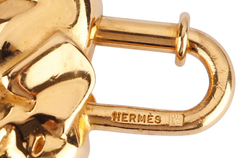 HERMES GOLD PLATED ELEPHANT LOCK CHARM WITH BOX