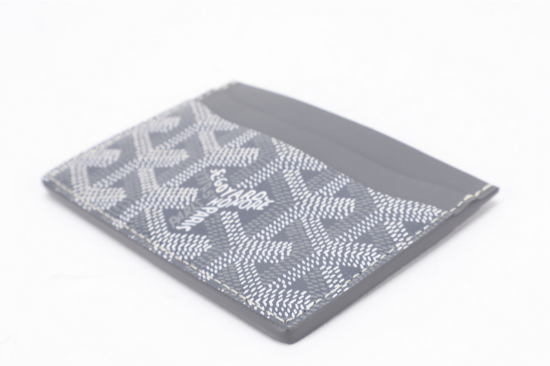 GOYARD SAINT-SULPICE GREY CARD HOLDER WITH PINK HEART WITH BOX