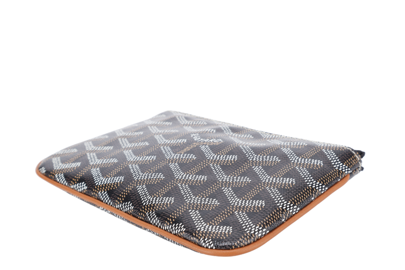 GOYARD SENAT PM POUCH BLACK AND TAN COLOR WITH BOX