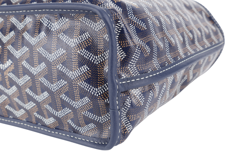 GOYARD MINI ANJOU NAVY BLUE GOYARDINE WITH POUCH WITH DUST COVER