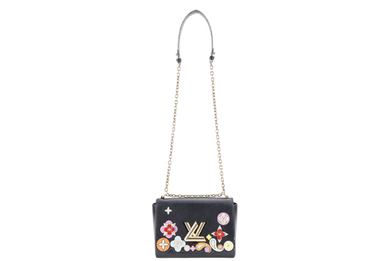 LOUIS VUITTON M41979 TWIST BLOOMING FLOWERS MEDIUM BLACK EPI LEATHER GOLD HARDWARE NO DUST COVER