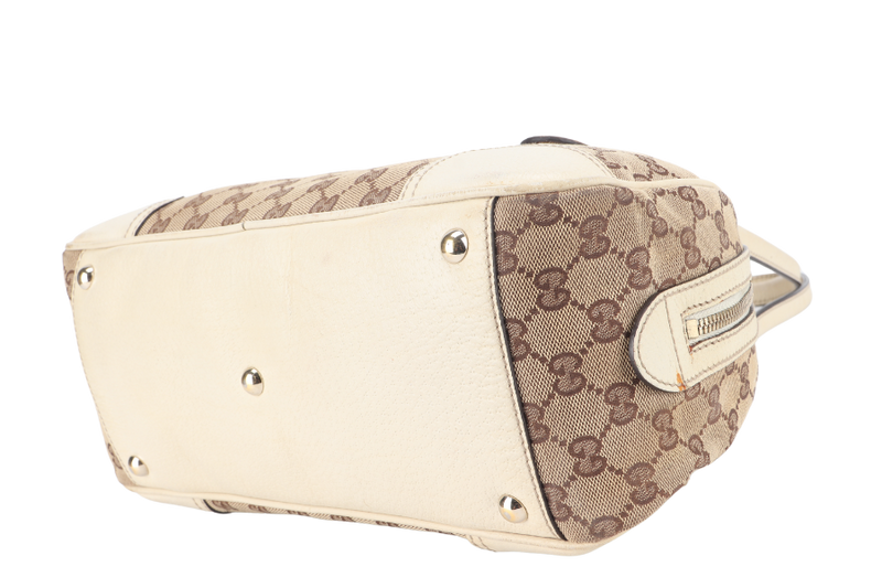 GUCCI GG PRINCY HANDBAG WHITE CANVAS GOLD HARDWARE NO DUST COVER