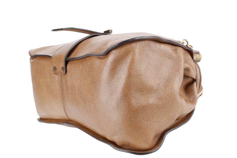 BURBERRY TOTE BAG BRONZER LEATHER GOLD HARDWARE WITH DUST COVER