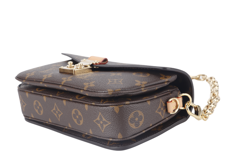 LOUIS VUITTON POCHETTE METIS (M46279) EAST WEST MONOGRAM WITH STRAPS, CHAIN, DUST COVER AND BOX