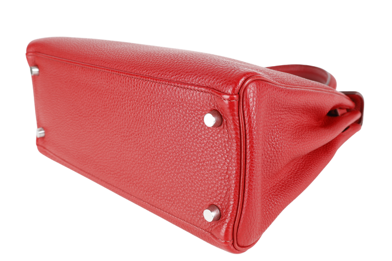 HERMES KELLY 28 RETOURNE ROUGE GRENAT TOGO LEATHER PHW STAMP M SQUARE (2009) NO DUST COVER