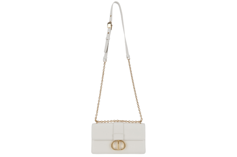 CHRISTIAN DIOR 30 MONTAIGNE EAST-WEST BAG LIGHT LATTE CALFSKIN GOLD HARDWARE WITH DUST COVER AND BOX