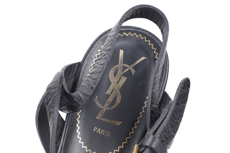 YVES SAINT LAURENT (YSL) TRIBUTE SANDAL BLACK SIZE 38