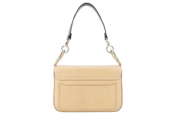CHLOE C DOUBLE CARRY BAG BEIGE LEATHER GOLD HARDWARE WITH STRAPS AND DUST COVER